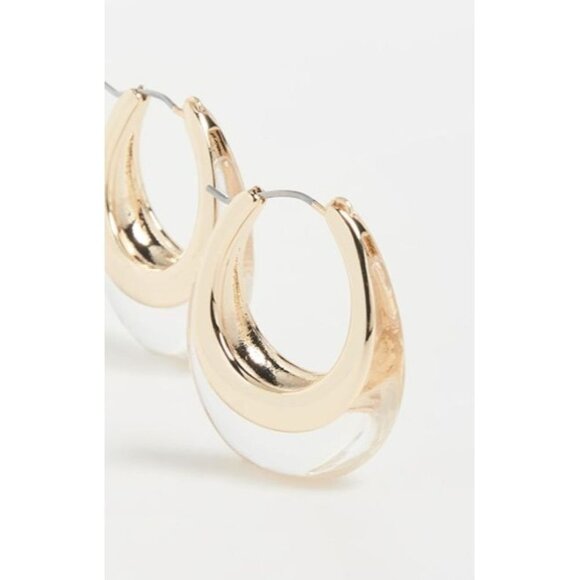 Shashi Revolve Beam Earrings 18k Gold Plated Brass Hoop - Picture 1 of 3